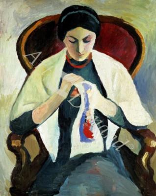 láminas y lienzos de Woman Sewing