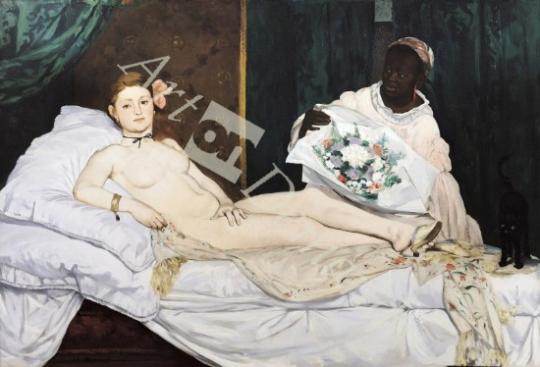 láminas y lienzos de Olympia, 1863 (oil on canvas)