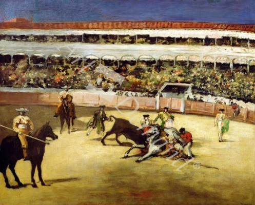 láminas y lienzos de Bull Fight, 1865 (oil on canvas)