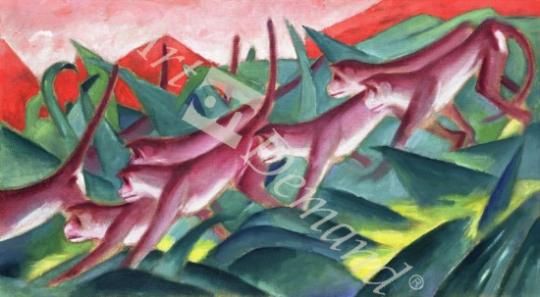 láminas y lienzos de Monkey Frieze, 1911 (oil on canvas)