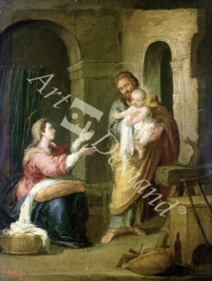 láminas y lienzos de The Holy Family, c.1660-70 (oil on panel)