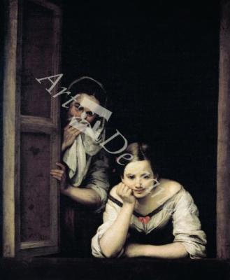 láminas y lienzos de Women from Galicia at the Window, 1670 (oil on canvas)