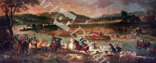 láminas y lienzos de  Hunting in the Forest at Compiegne (oil on canvas)
