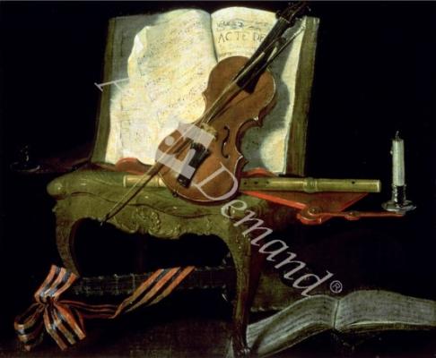láminas y lienzos de Still Life with a Violin (oil on canvas)
