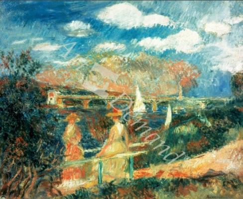 láminas y lienzos de  The banks of the Seine at Argenteuil, 1880