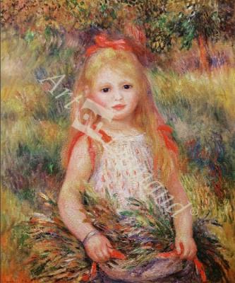 láminas y lienzos de Little Girl Carrying Flowers, or The Little Gleaner, 1888 (oil on canvas)