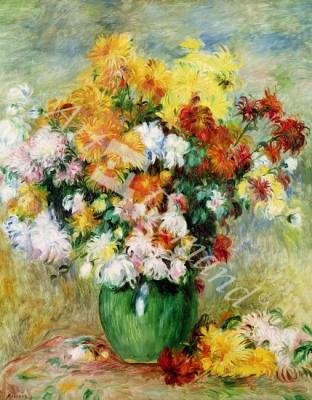 láminas y lienzos de Bouquet of Chrysanthemums, c.1884 (oil on canvas)