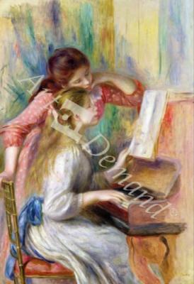 láminas y lienzos de Young Girls at the Piano, c.1890 (oil on canvas)