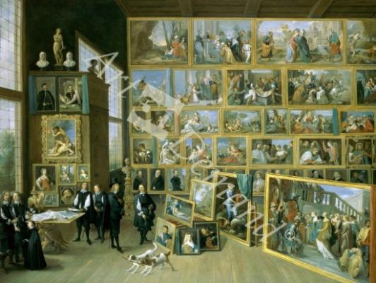 láminas y lienzos de The Archduke Leopold Wilhelm (1614-62) in his Picture Gallery in Brussels, 1651