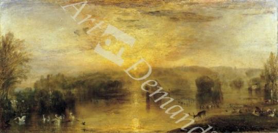 láminas y lienzos de The Lake, Petworth: Sunset, a Stag Drinking, c.1829