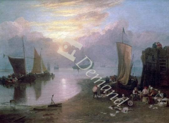 láminas y lienzos de Sun Rising Through Vapour: Fishermen Cleaning and Selling Fish, c.1807 (oil on canvas)