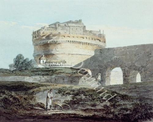 láminas y lienzos de  Castle of San Angelo, Rome (w/c on paper)