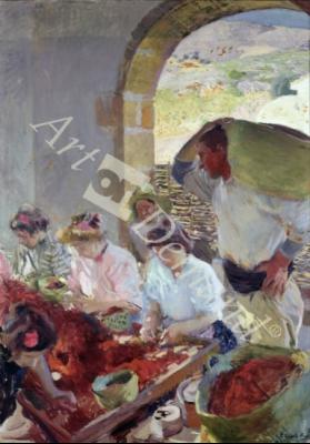 láminas y lienzos de  Preparing the Dry Grapes, 1890 (oil on canvas)
