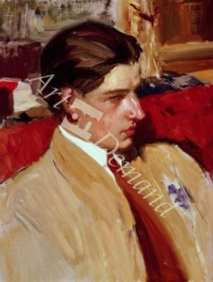 láminas y lienzos de Self portrait in profile (oil on canvas)