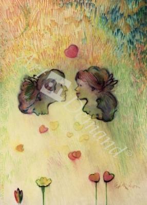 láminas y lienzos de Valentine s Day, 1984 (felt tip pen & wash)