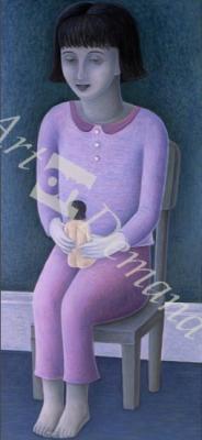 láminas y lienzos de Girl and Doll, 2003 (oil on canvas)