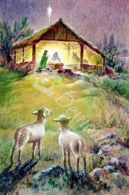 láminas y lienzos de Nativity (w/c on paper)