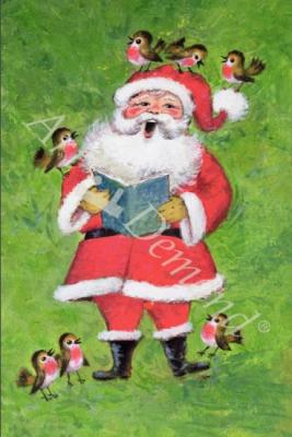 láminas y lienzos de Father Christmas and Robin Chorus (w/c and gouache on paper)