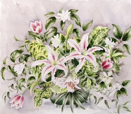 láminas y lienzos de  Still life with Tiger Lilies, 1996 (w/c)