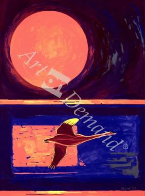 láminas y lienzos de Sunset and Swan, 2003 (gouache on paper)