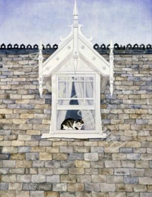 láminas y lienzos de St.Helier Dormer Cat