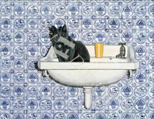 láminas y lienzos de My Bathroom Cat