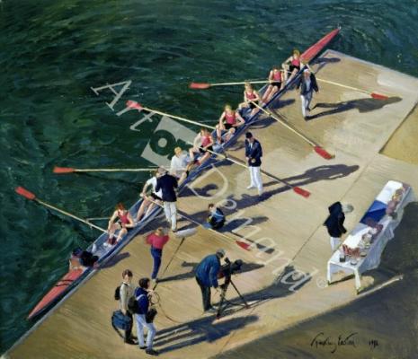 láminas y lienzos de Holding, 1996 (oil on canvas)