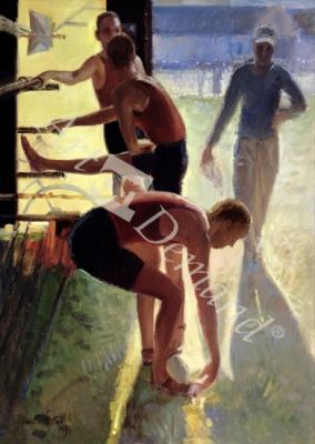 láminas y lienzos de Limbering Up, 1993 (oil on canvas)