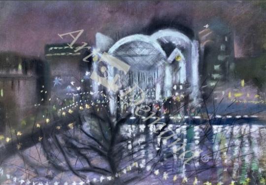 láminas y lienzos de  Embankment Station, from the South Bank, 1995 (pastel o