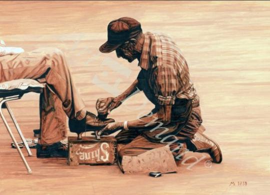 láminas y lienzos de Dignity, 1999 (oil on board)