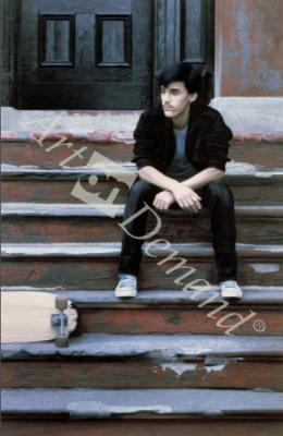 láminas y lienzos de Skateboard I, 1983 (oil on panel)