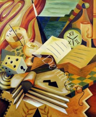láminas y lienzos de  The Reading Corner, 1999 (oil on canvas)