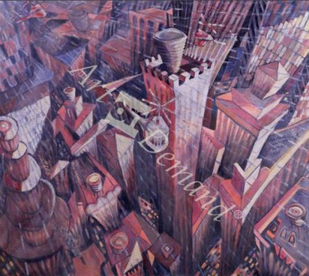 láminas y lienzos de  Downtown Manhattan Hailstorm, 1995 (oil on canvas)