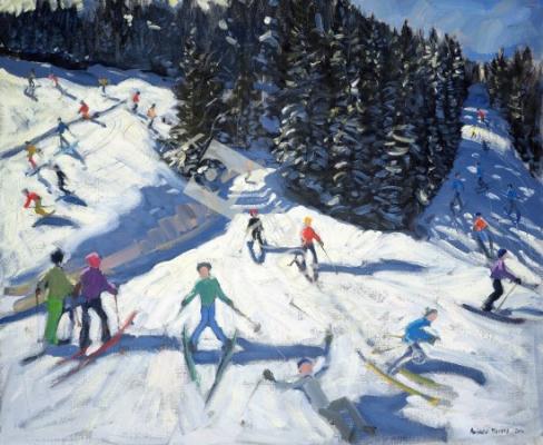 láminas y lienzos de Mid-morning on the Piste, 2004 (oil on canvas)