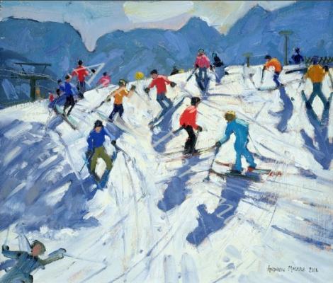 láminas y lienzos de Busy Ski Slope, Lofer, 2004 (oil on canvas)