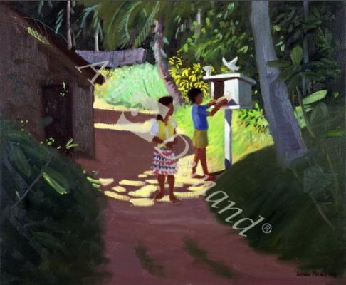 láminas y lienzos de Dovecote, Bentota, Sri Lanka, 1998 (oil on canvas)