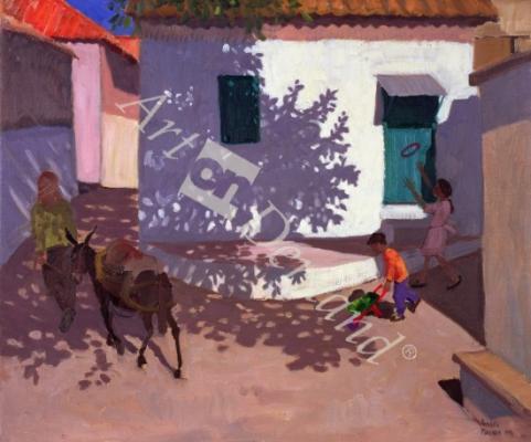 láminas y lienzos de Green Door and Shadows, Lesbos, 1996 (oil on canvas)