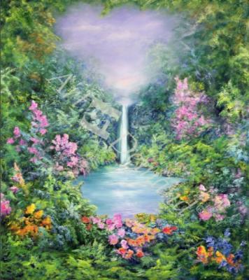 láminas y lienzos de The Waterfall, 1997 (oil on canvas)