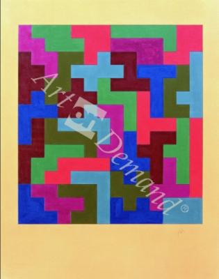 láminas y lienzos de Puzzle II, 1988 (tempera on paper)