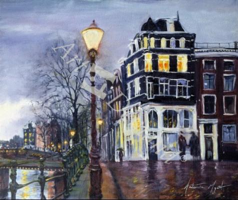 láminas y lienzos de  At Dusk, Amsterdam, 1999 (oil on canvas)