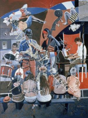 láminas y lienzos de  The Jazz Quartet, 1994 (oil on board)