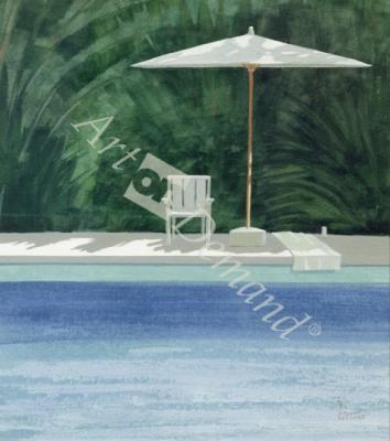 láminas y lienzos de  Poolside, 1994 (w/c on paper)