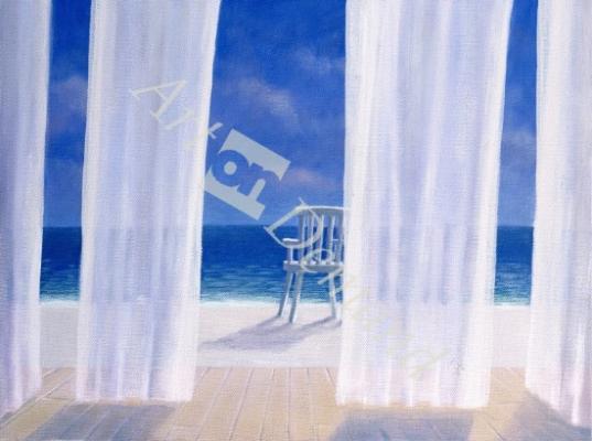 láminas y lienzos de  Beach House with Chair