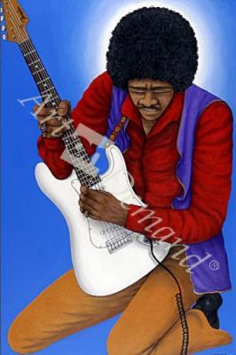 láminas y lienzos de  Jimi Hendrix (1942-70) (acrylic on linen)