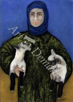 láminas y lienzos de  Shepherdess, 1998 (pastel on paper)