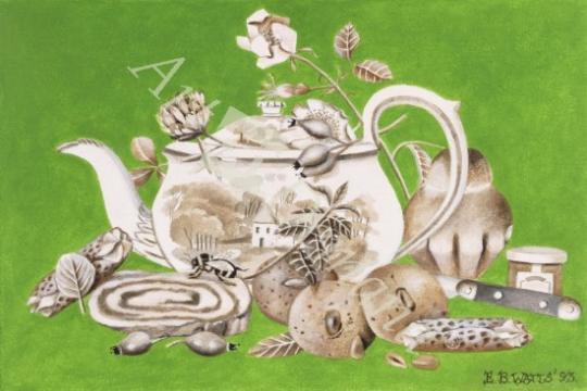 láminas y lienzos de  Tea, 1993 (acrylic on paper)