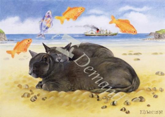 láminas y lienzos de  Fish Dreams, 1997 (acrylic on canvas)
