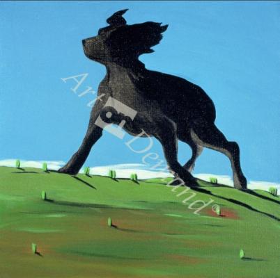 láminas y lienzos de  Amazing Black Dog, 2000 (acrylic on canvas)
