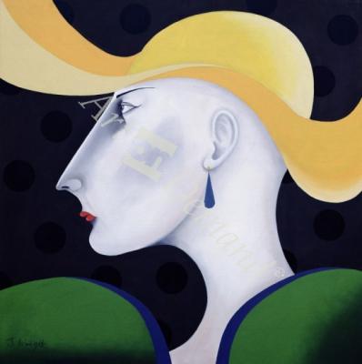 láminas y lienzos de  Women in Profile Series, No.19, 1998 (oil on canvas)