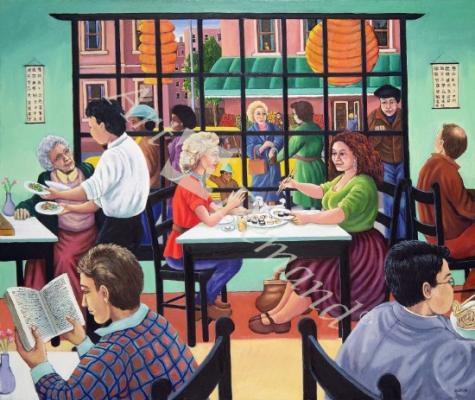 láminas y lienzos de  Sushi and beer, Brooklyn, 1993